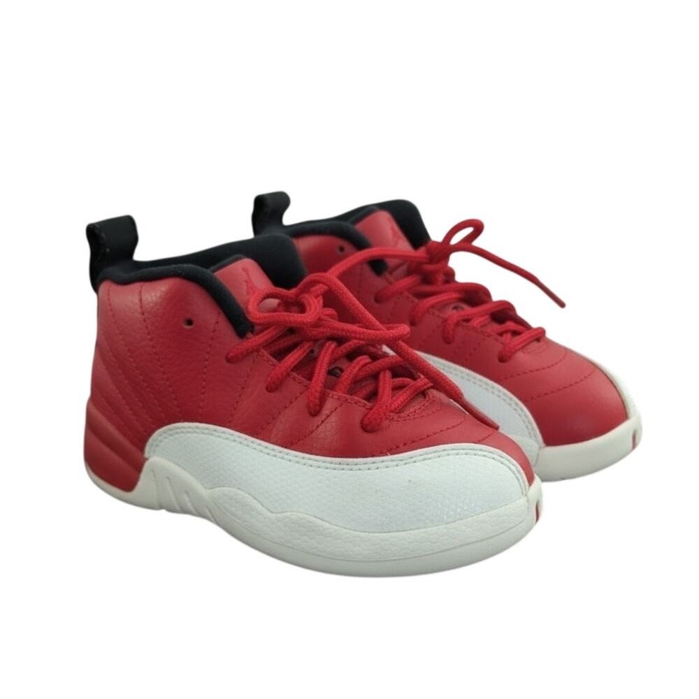 Air Jordan 12 Retro Toddler Boys Gym Red White Size 8C 850000-600 Excellent